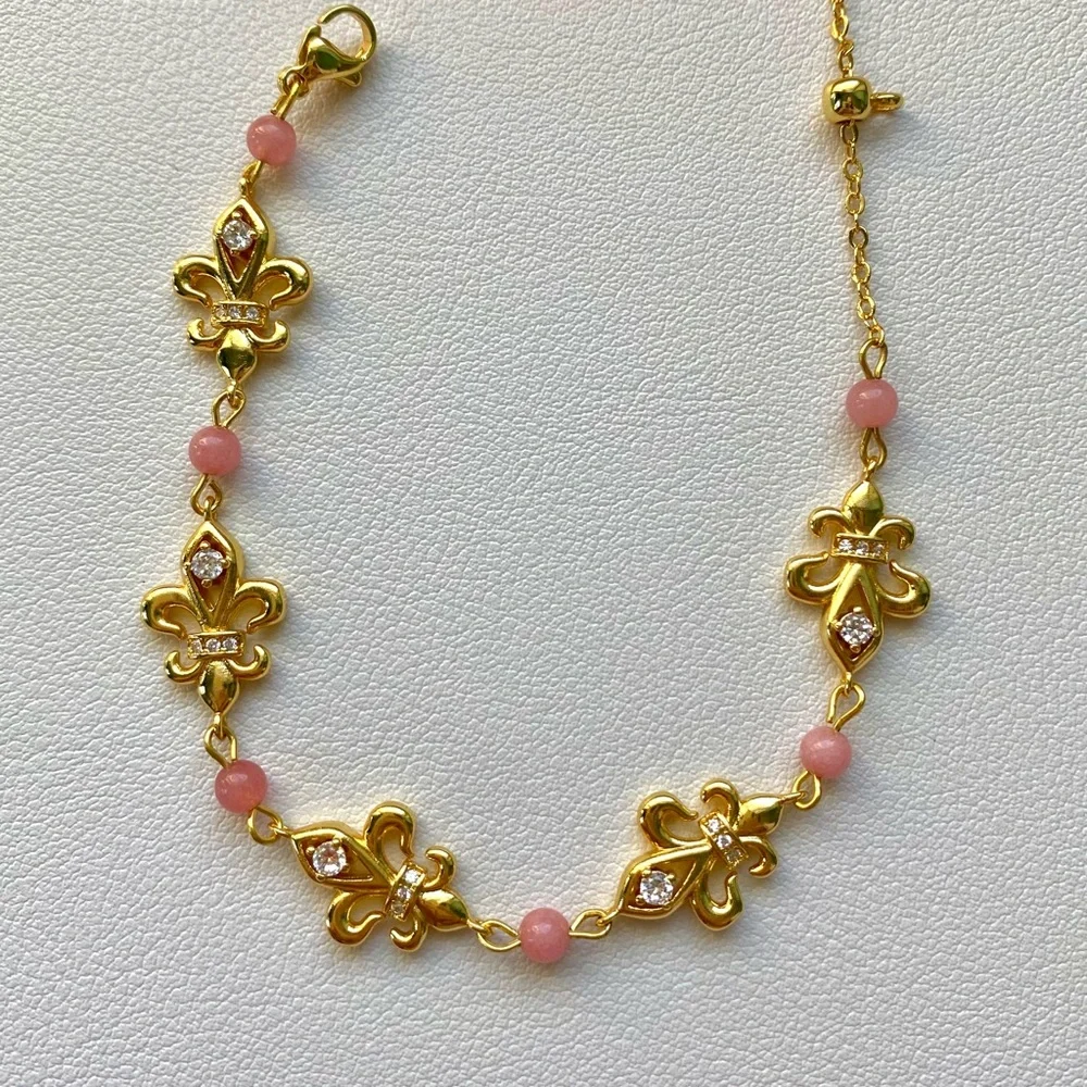 Elegant Gold and Pink Bracelet